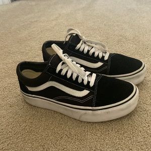 Classic Vans Women's Platform Black and White Sneaker